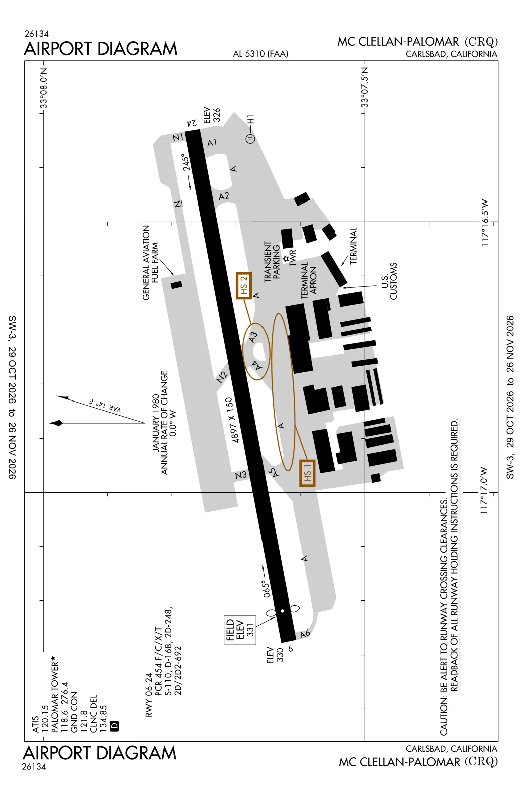 Runaway Safety Ramp KCRQ Weather | McClellan-Palomar Airport METAR, TAF & ATIS