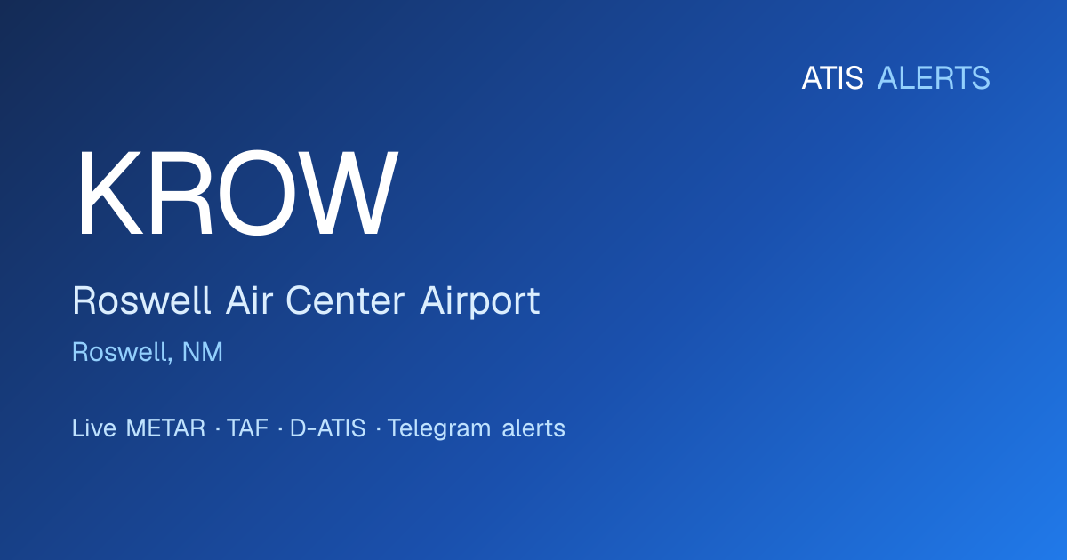 KROW Weather | Roswell Air Center Airport METAR, TAF & ATIS